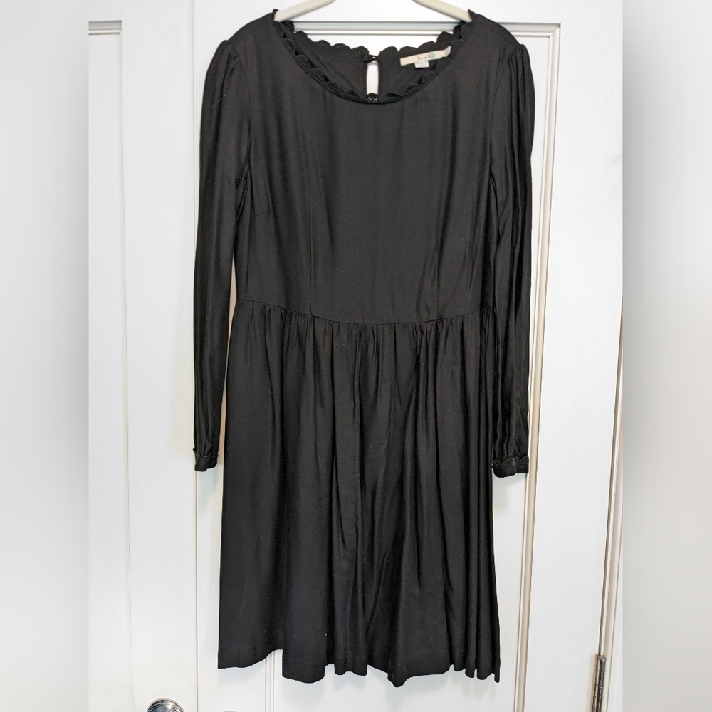 Boden Black Dress with Embroidered Details Sz 6 - Picture 2 of 10